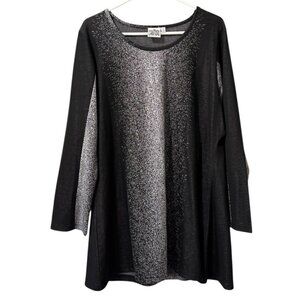 Parsley & Sage Art To Wear Tunic Top Long Sleeve Size XL Metallic Career Stretch